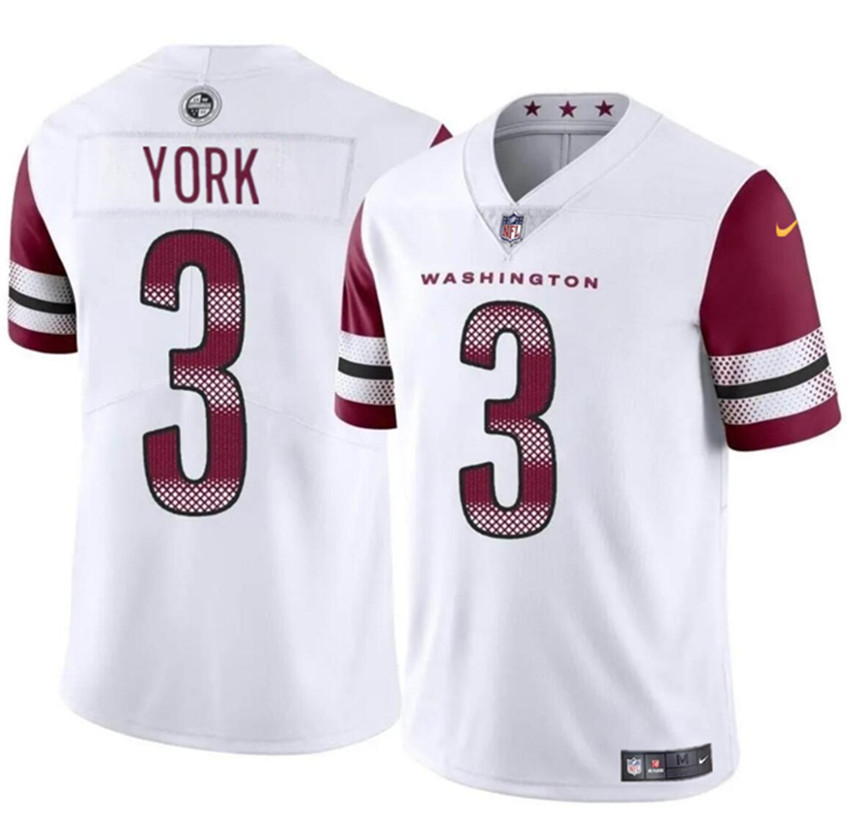 Youth White Washington Commanders #3 Cade York 2024 Vapor Limited Stitched Football Jersey